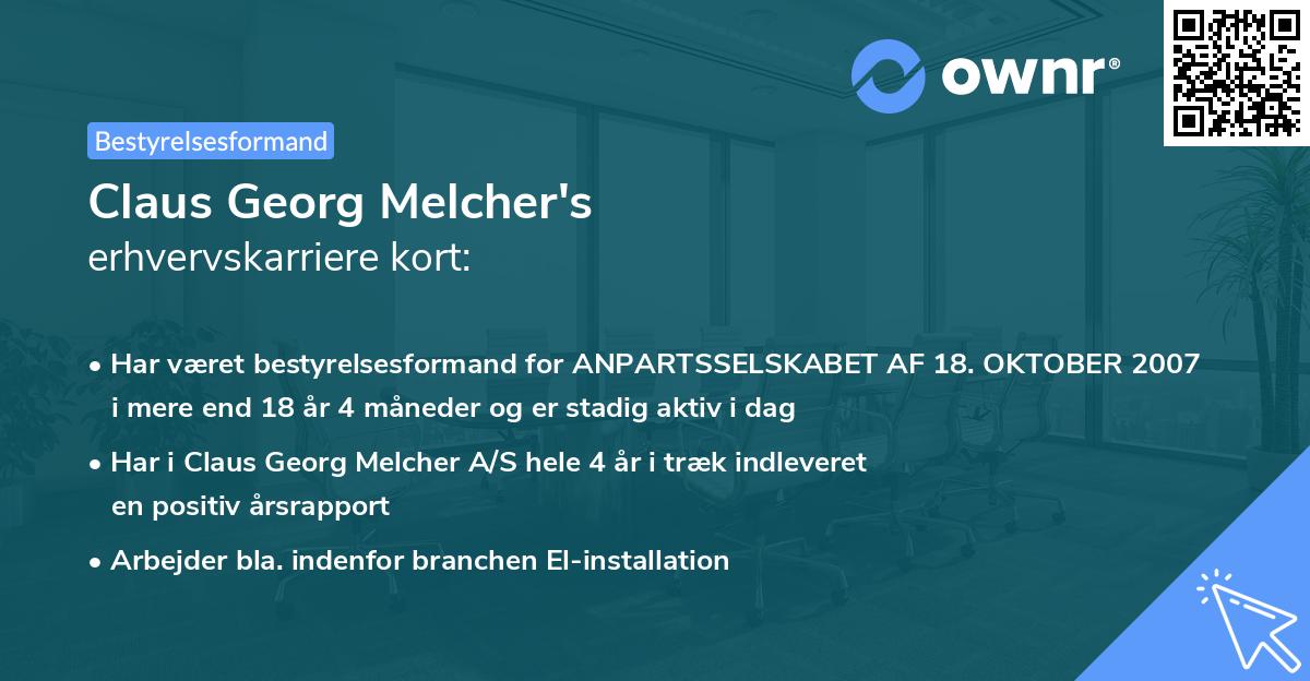 Claus Georg Melcher's erhvervskarriere kort