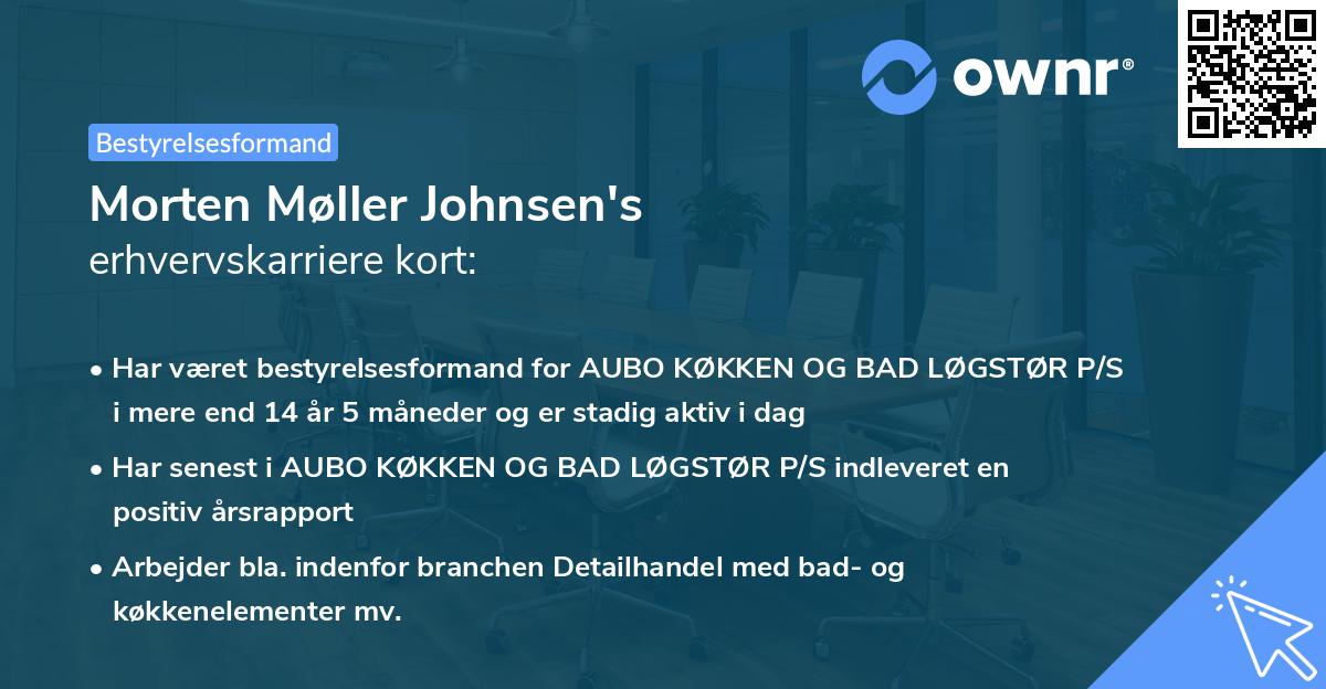 Morten Møller Johnsen's erhvervskarriere kort