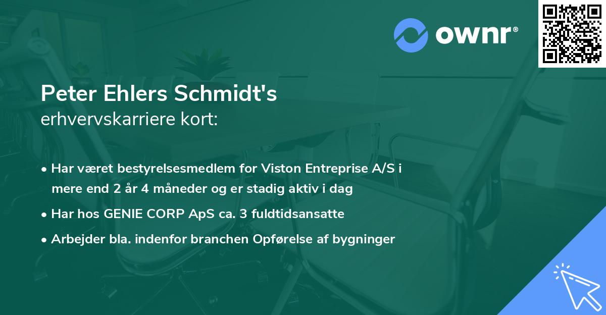 Peter Ehlers Schmidt's erhvervskarriere kort