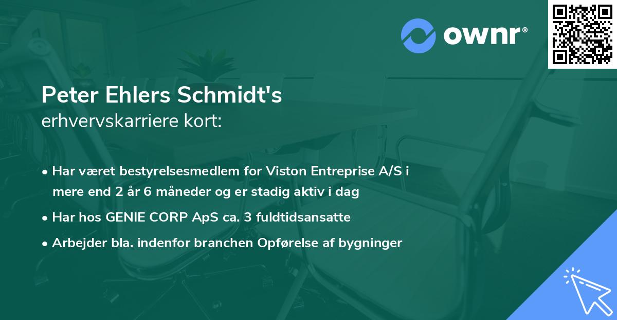 Peter Ehlers Schmidt's erhvervskarriere kort