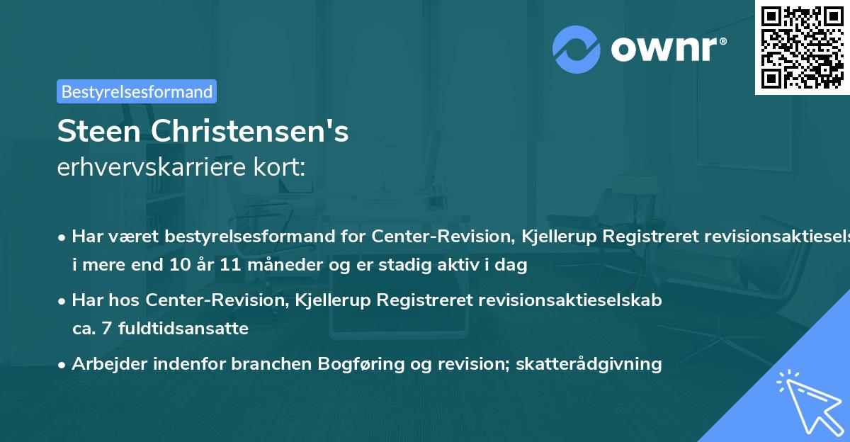 Steen Christensen's erhvervskarriere kort