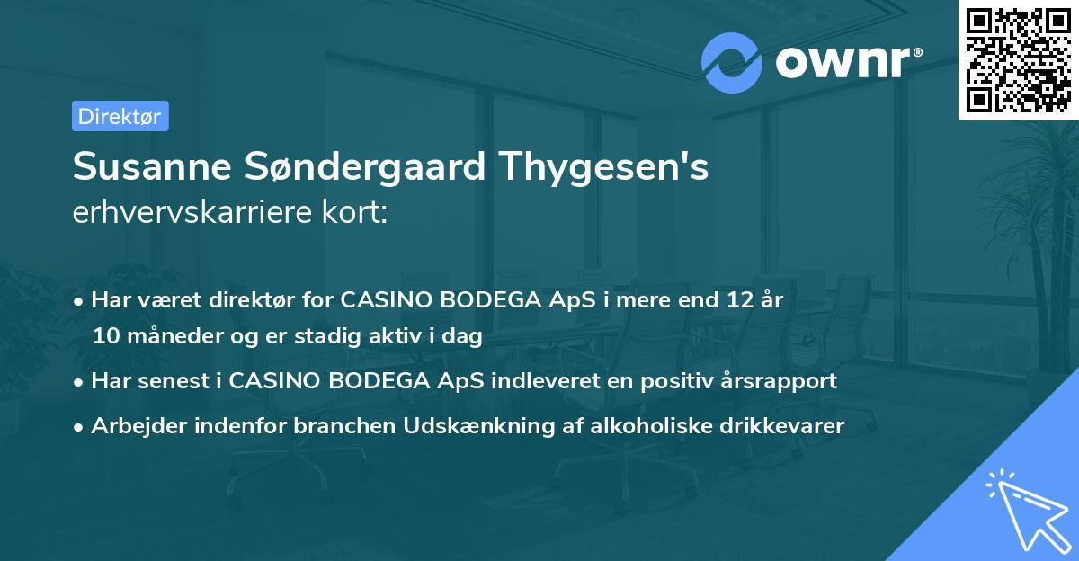 Susanne Søndergaard Thygesen's erhvervskarriere kort