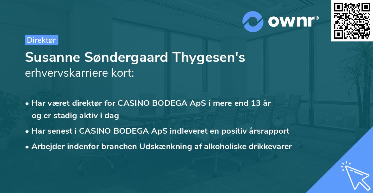 Susanne Søndergaard Thygesen's erhvervskarriere kort