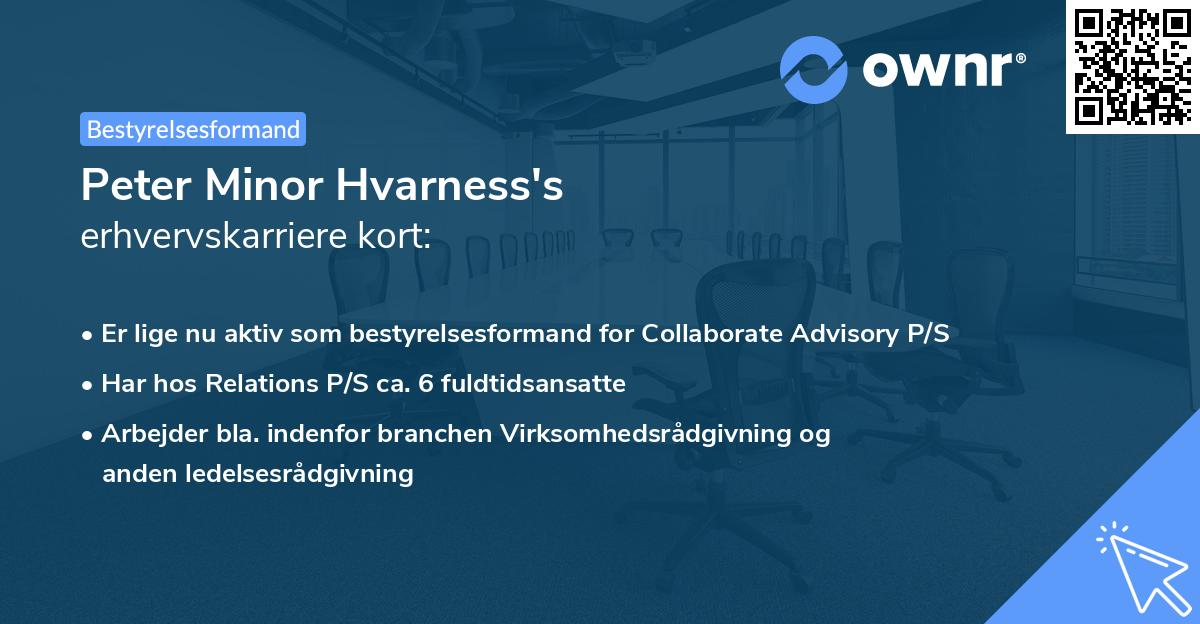 Peter Minor Hvarness's erhvervskarriere kort