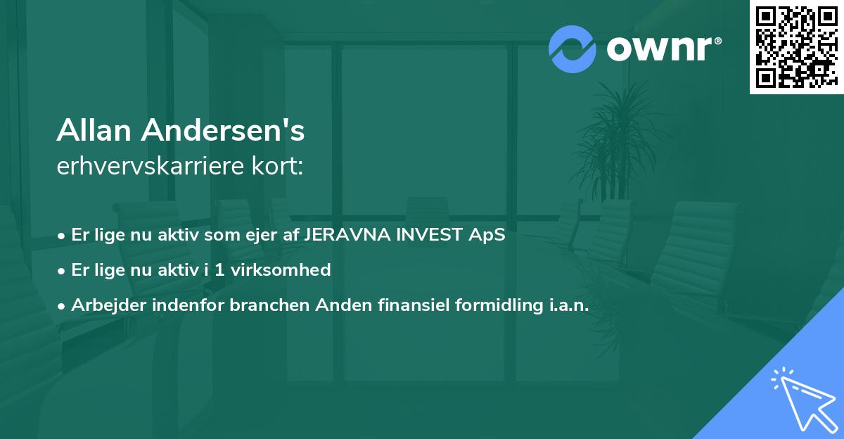 Allan Andersen's erhvervskarriere kort