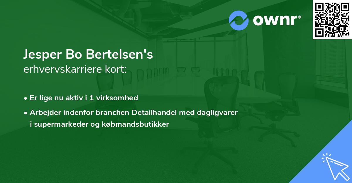 Jesper Bo Bertelsen's erhvervskarriere kort
