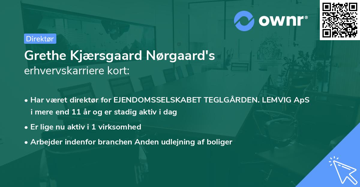 Grethe Kjærsgaard Nørgaard's erhvervskarriere kort
