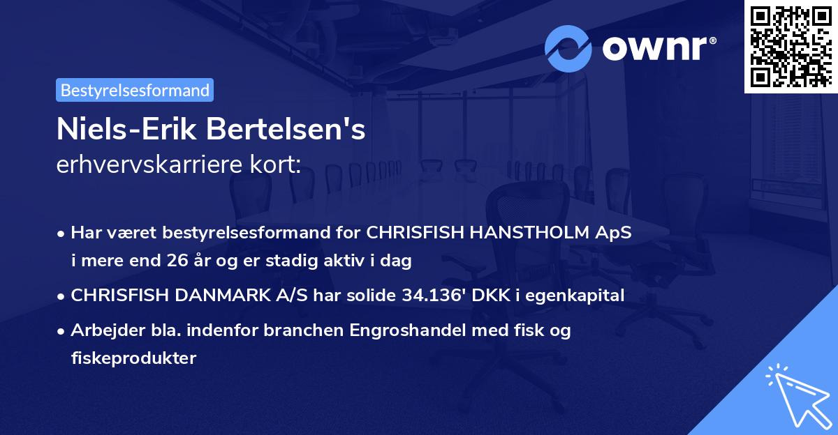 Niels-Erik Bertelsen's erhvervskarriere kort