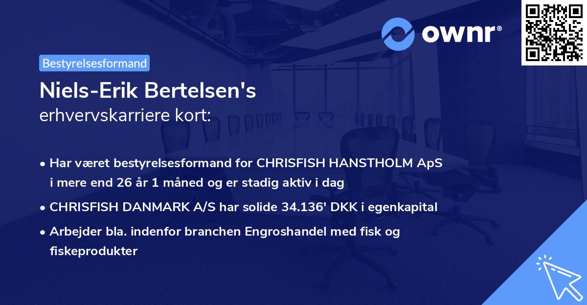 Niels-Erik Bertelsen's erhvervskarriere kort