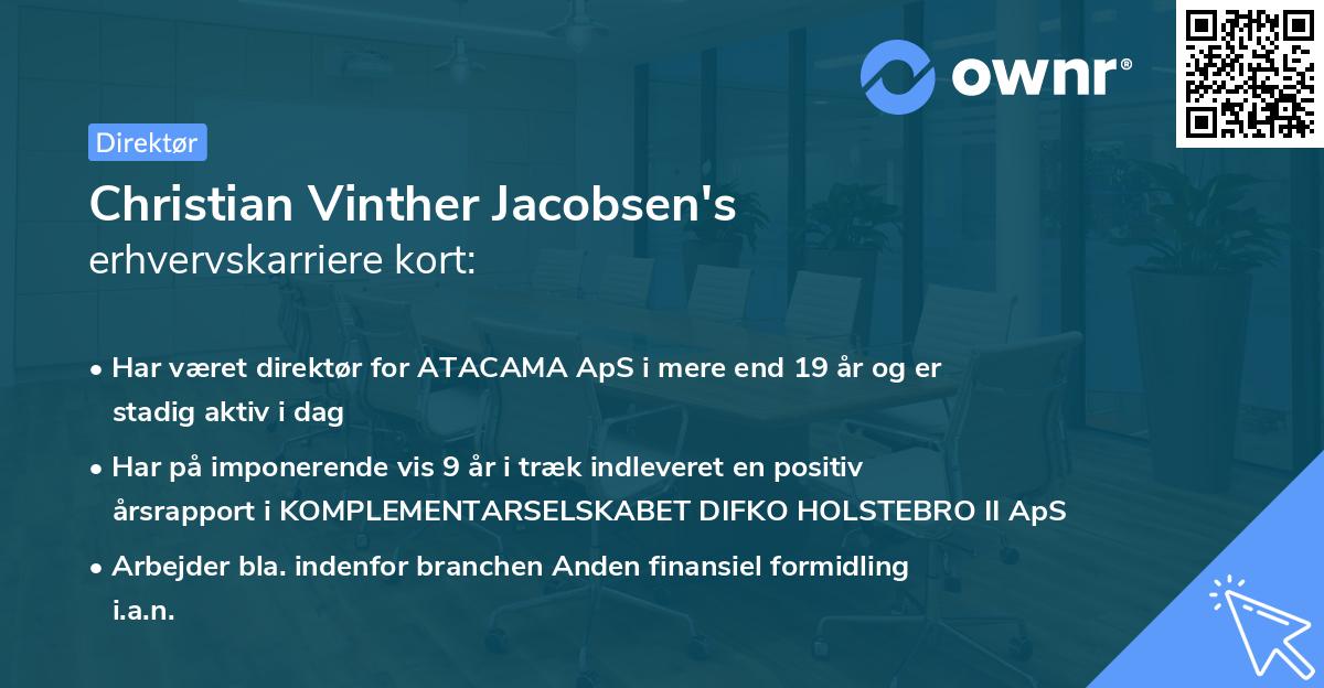 Christian Vinther Jacobsen's erhvervskarriere kort
