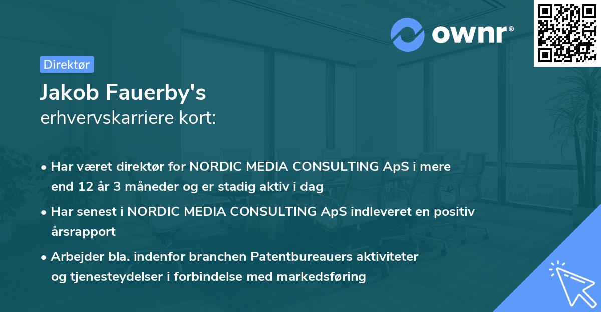 Jakob Fauerby's erhvervskarriere kort