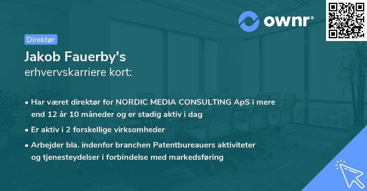 Jakob Fauerby's erhvervskarriere kort