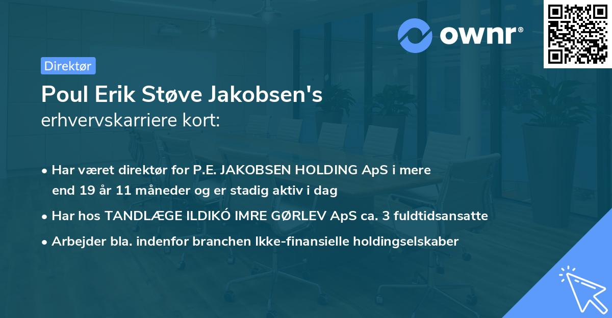 Poul Erik Støve Jakobsen's erhvervskarriere kort