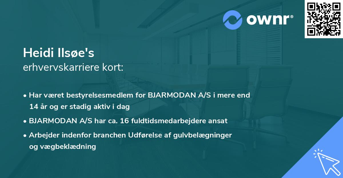 Heidi Ilsøe's erhvervskarriere kort