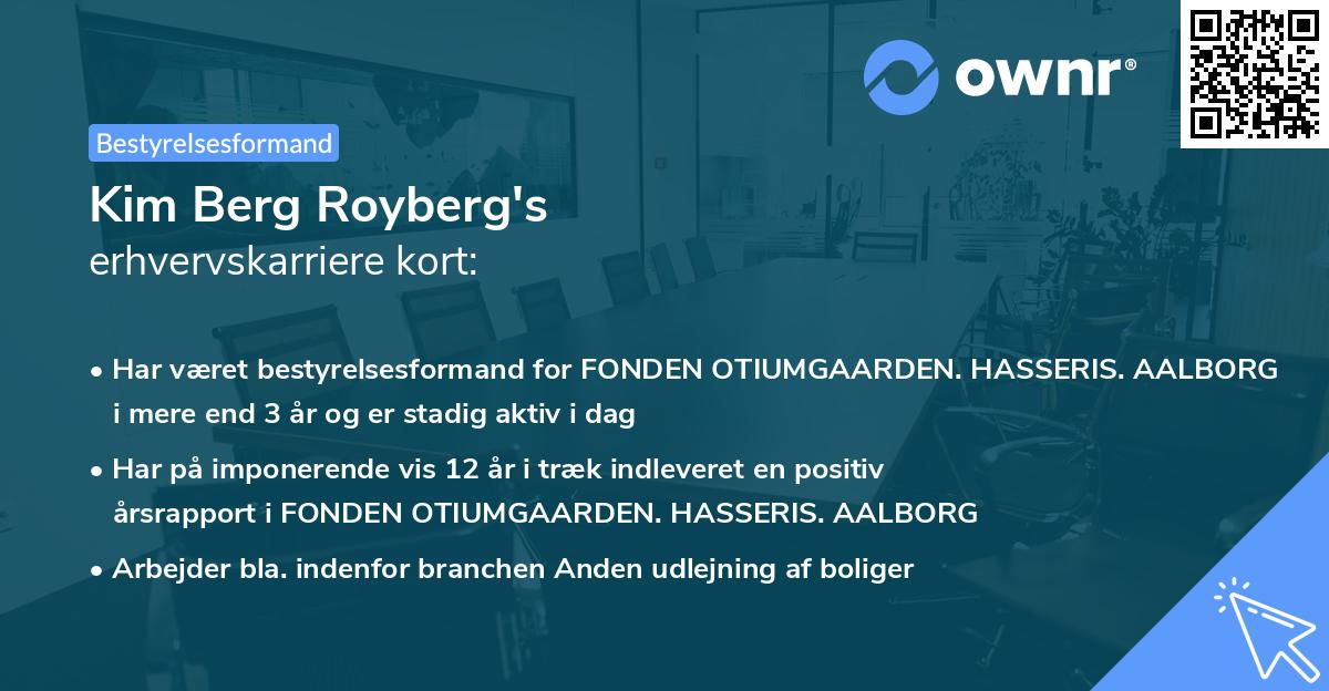 Kim Berg Royberg's erhvervskarriere kort