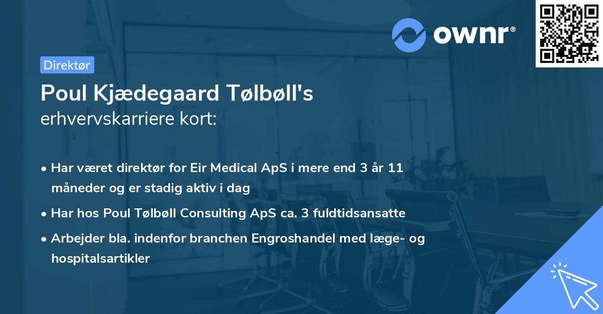 Poul Kjædegaard Tølbøll's erhvervskarriere kort