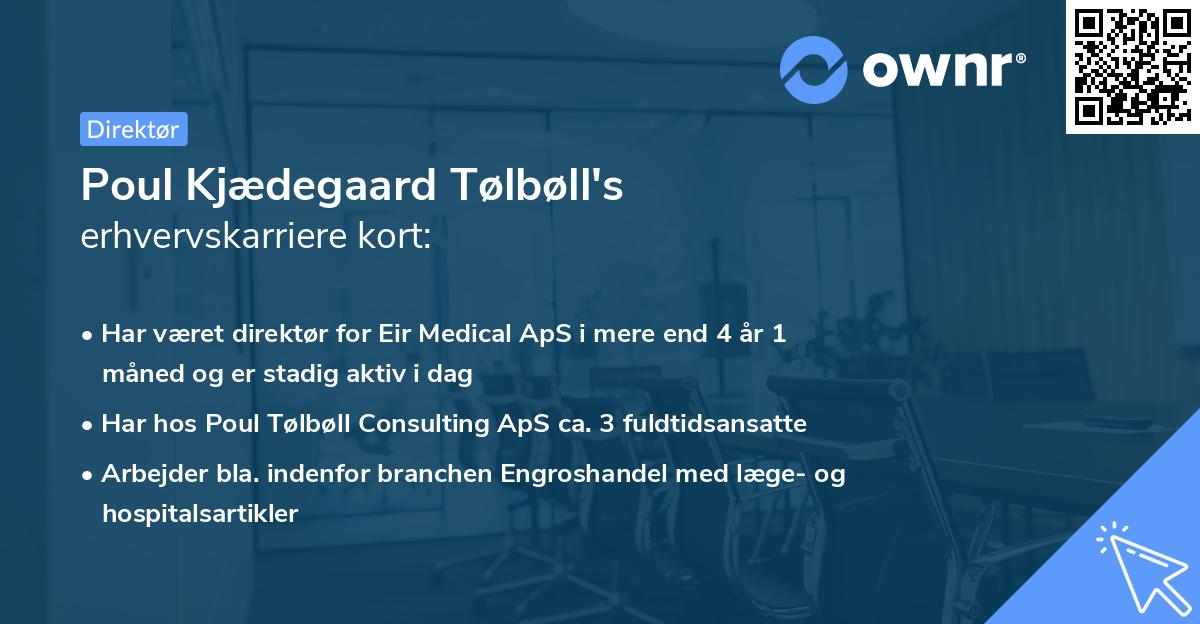 Poul Kjædegaard Tølbøll's erhvervskarriere kort