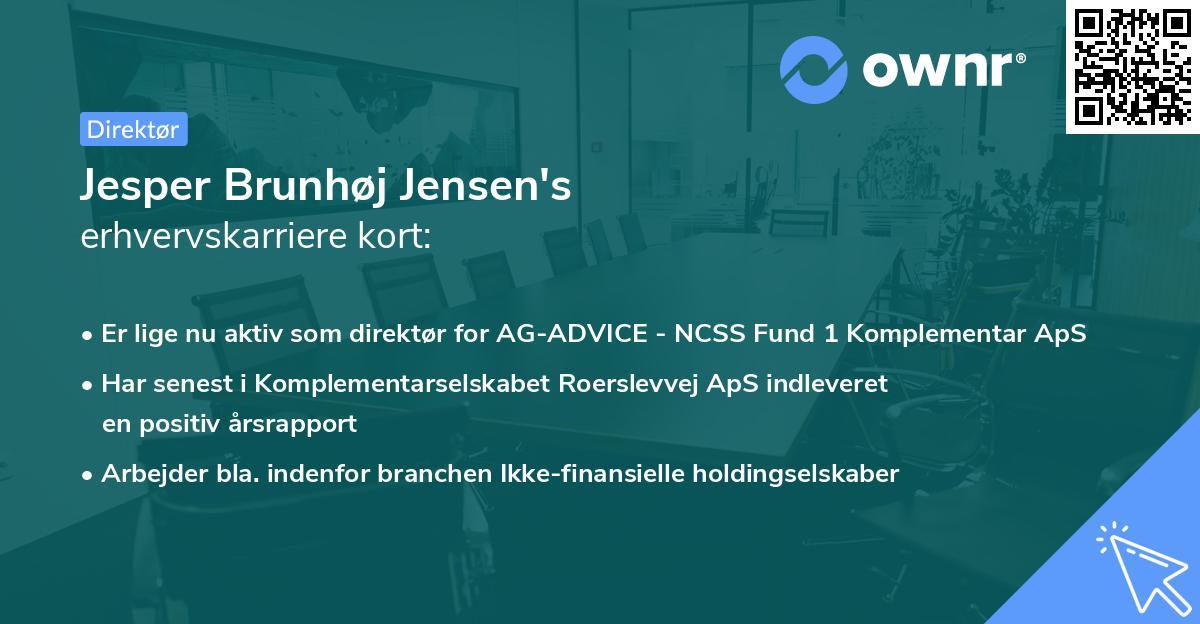Jesper Brunhøj Jensen's erhvervskarriere kort