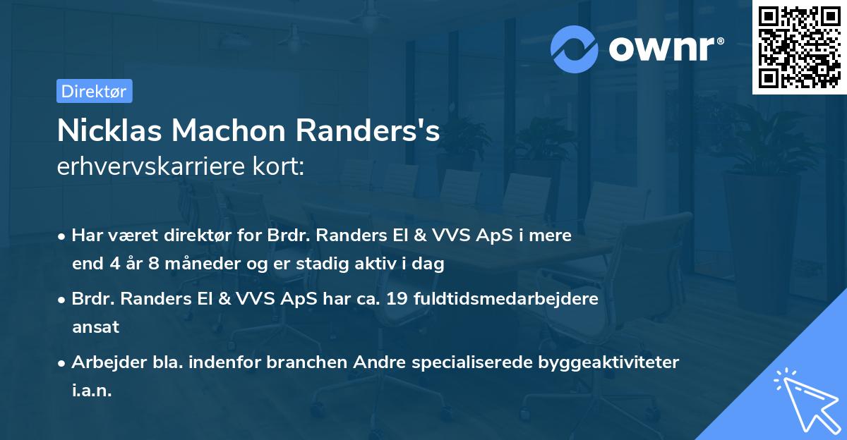Nicklas Machon Randers's erhvervskarriere kort
