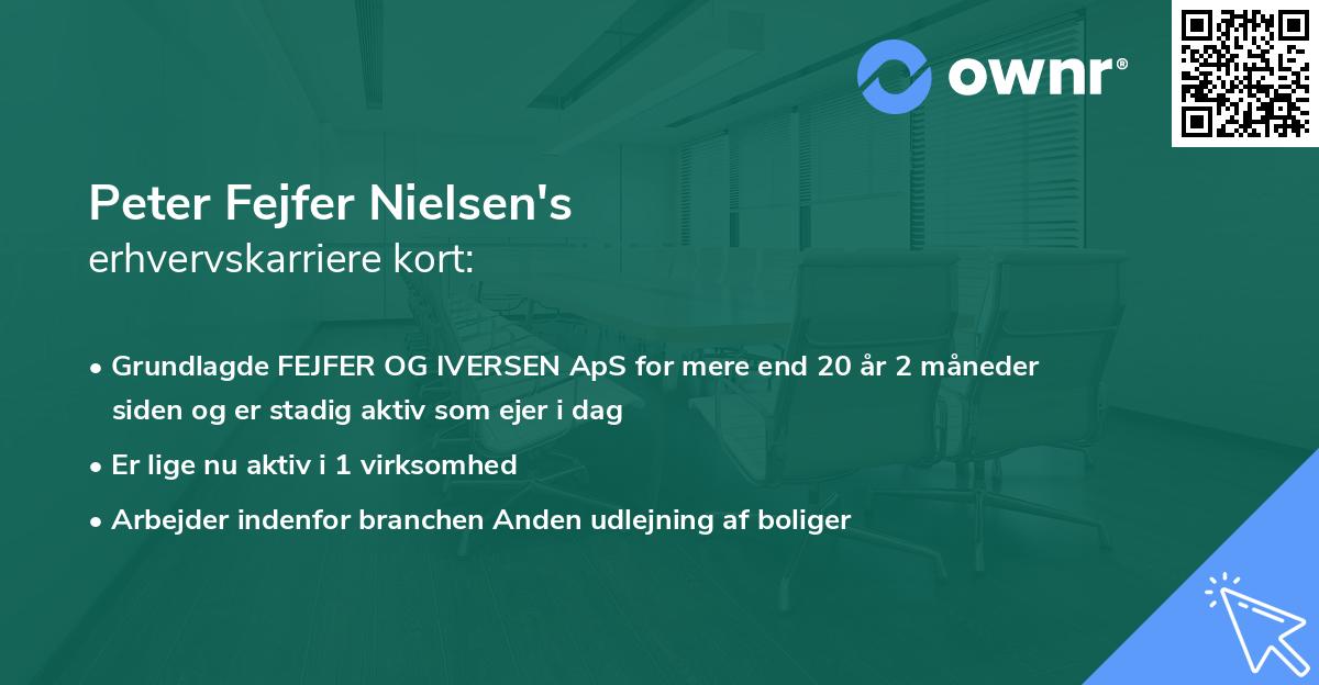 Peter Fejfer Nielsen's erhvervskarriere kort