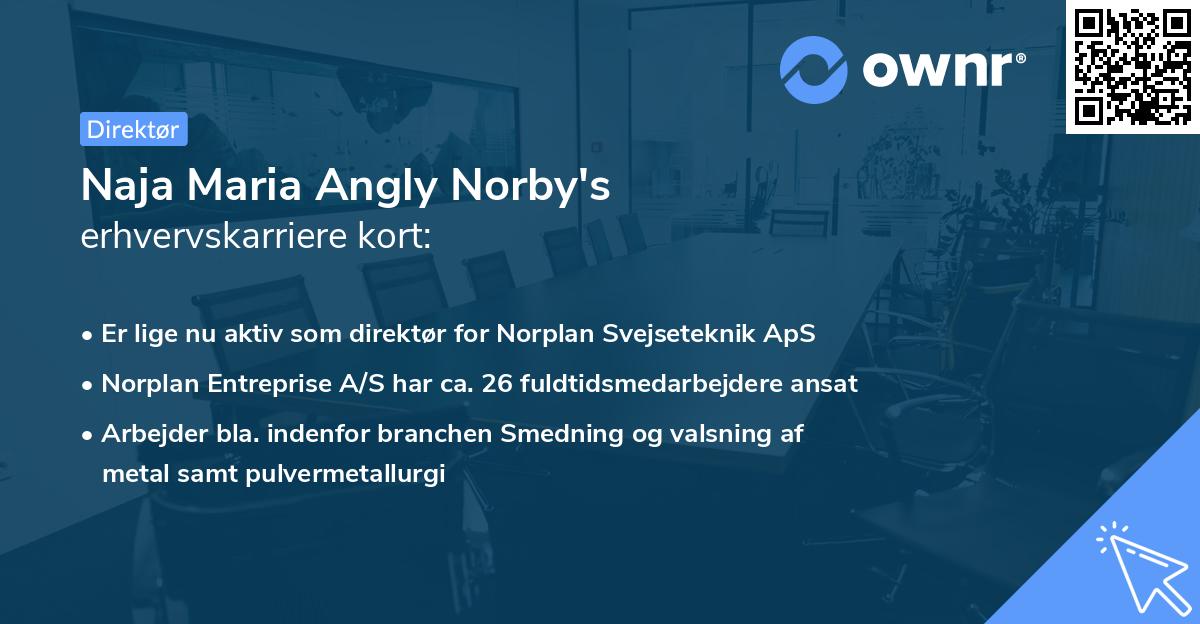 Naja Maria Angly Norby's erhvervskarriere kort