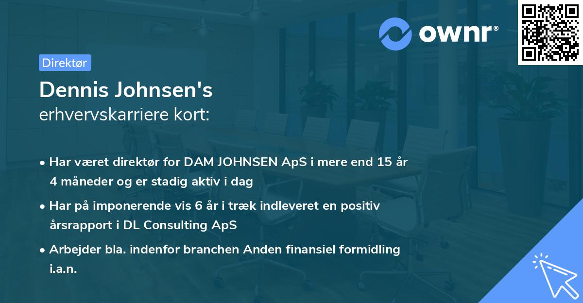 Dennis Johnsen's erhvervskarriere kort