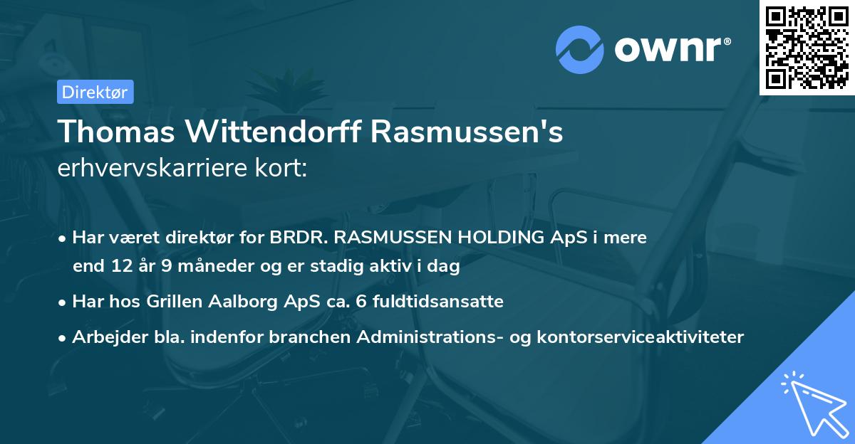 Thomas Wittendorff Rasmussen's erhvervskarriere kort