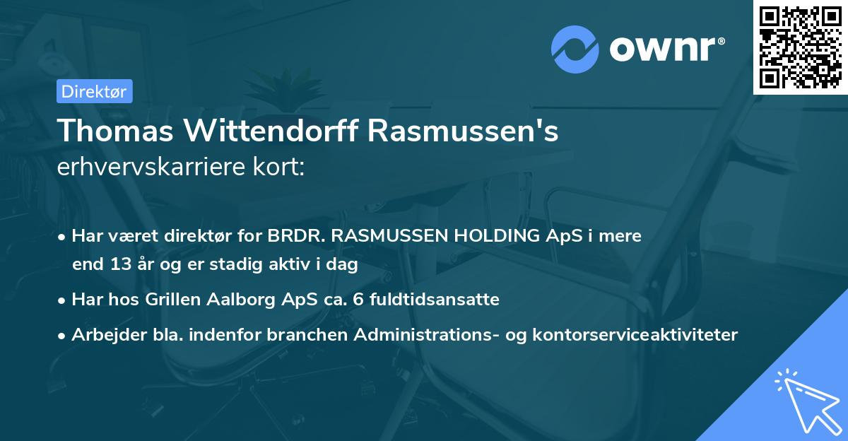 Thomas Wittendorff Rasmussen's erhvervskarriere kort