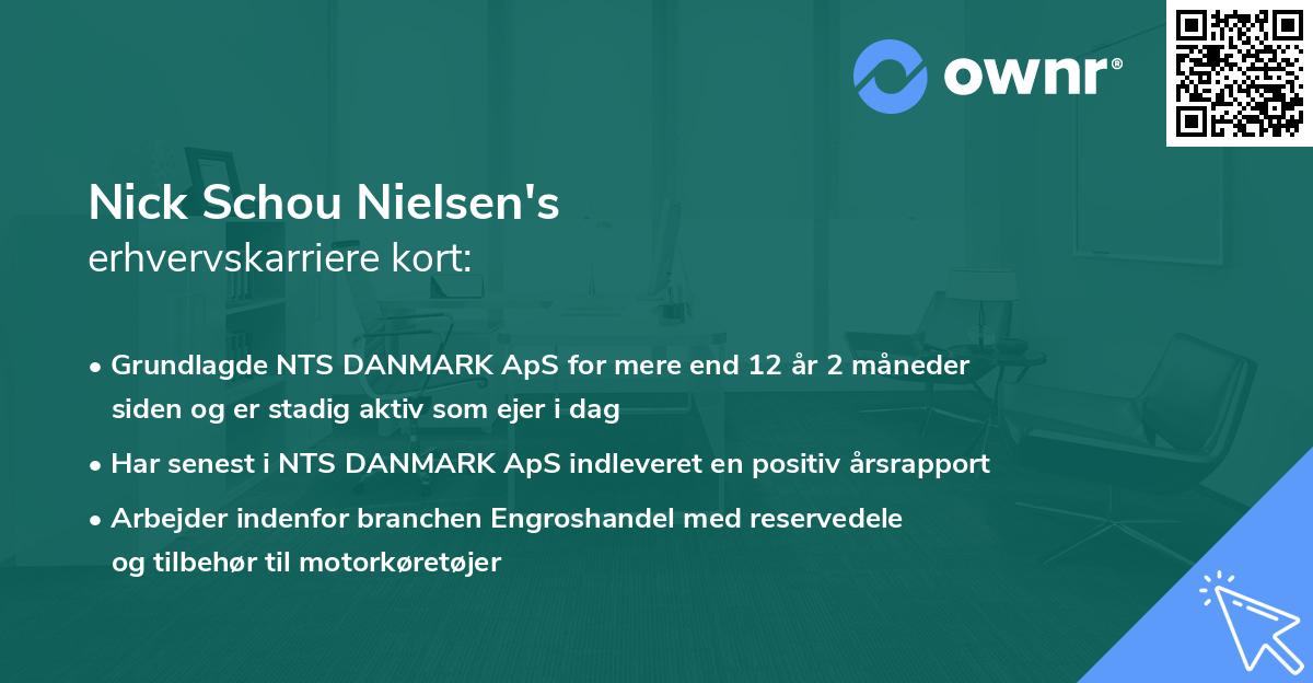 Nick Schou Nielsen's erhvervskarriere kort