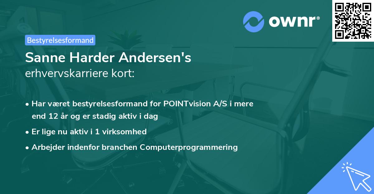 Sanne Harder Andersen's erhvervskarriere kort