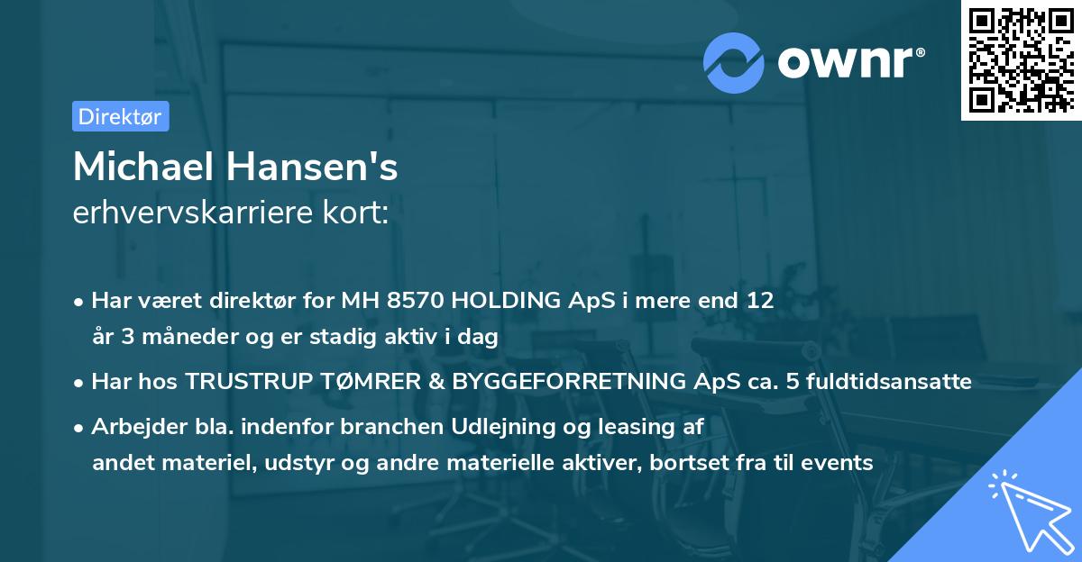 Michael Hansen's erhvervskarriere kort
