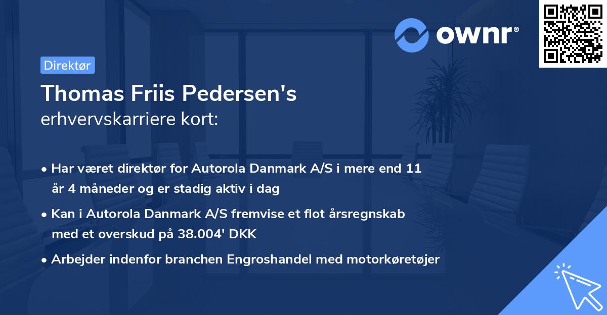 Thomas Friis Pedersen's erhvervskarriere kort