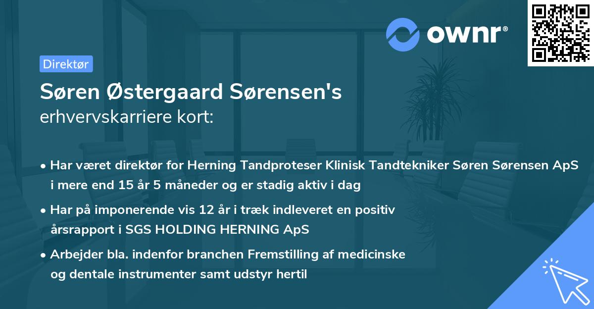 Søren Østergaard Sørensen's erhvervskarriere kort