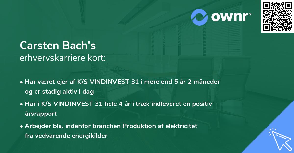 Carsten Bach's erhvervskarriere kort