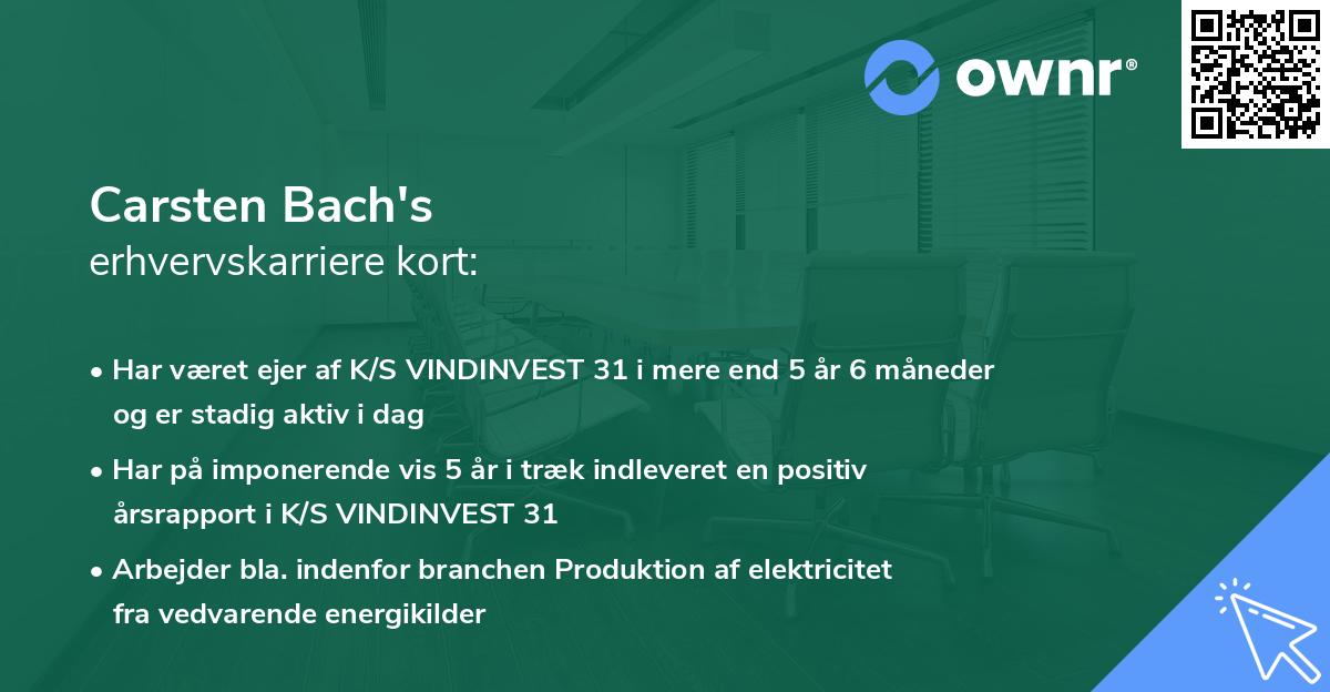Carsten Bach's erhvervskarriere kort