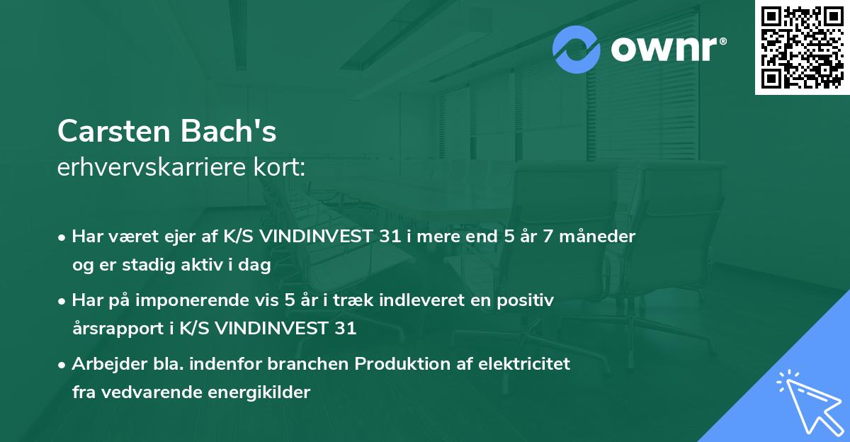 Carsten Bach's erhvervskarriere kort