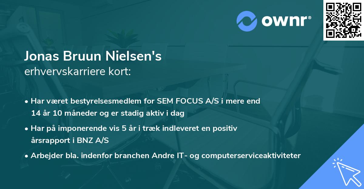 Jonas Bruun Nielsen's erhvervskarriere kort