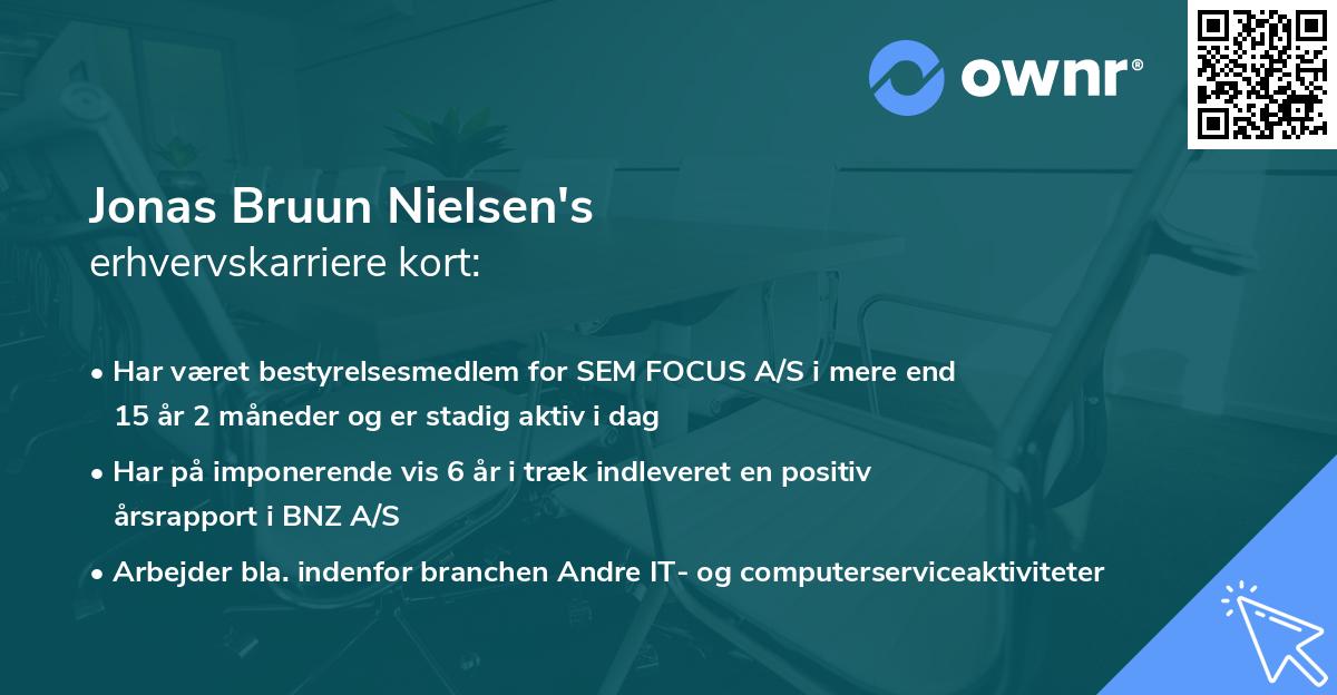 Jonas Bruun Nielsen's erhvervskarriere kort