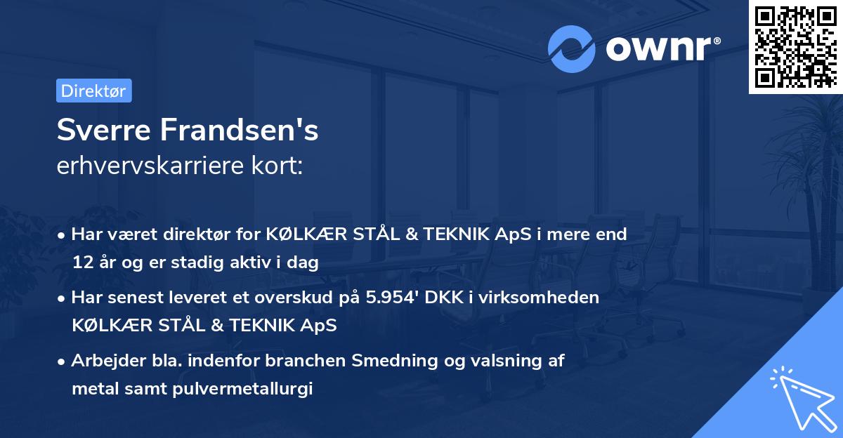 Sverre Frandsen's erhvervskarriere kort
