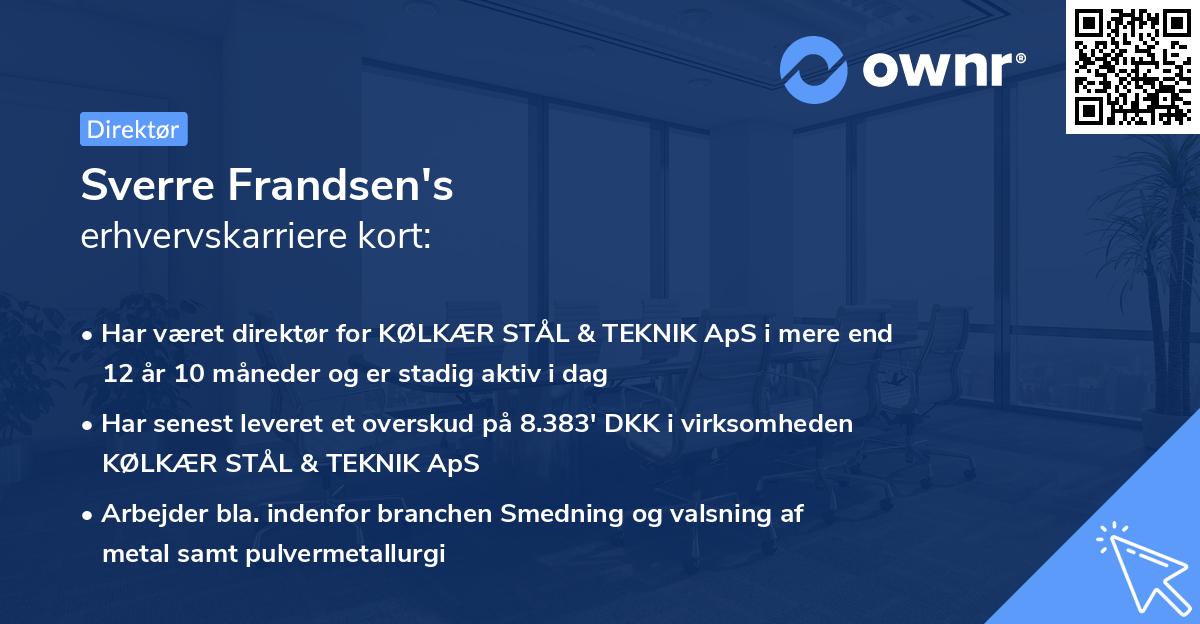 Sverre Frandsen's erhvervskarriere kort