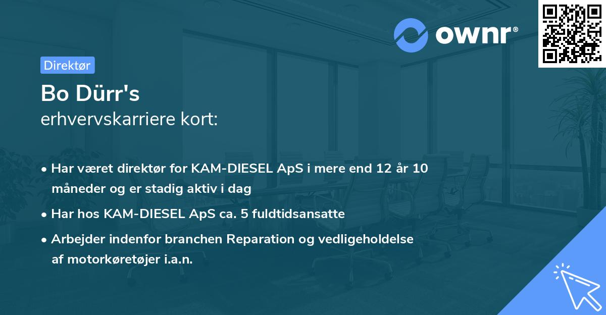 Bo Dürr's erhvervskarriere kort