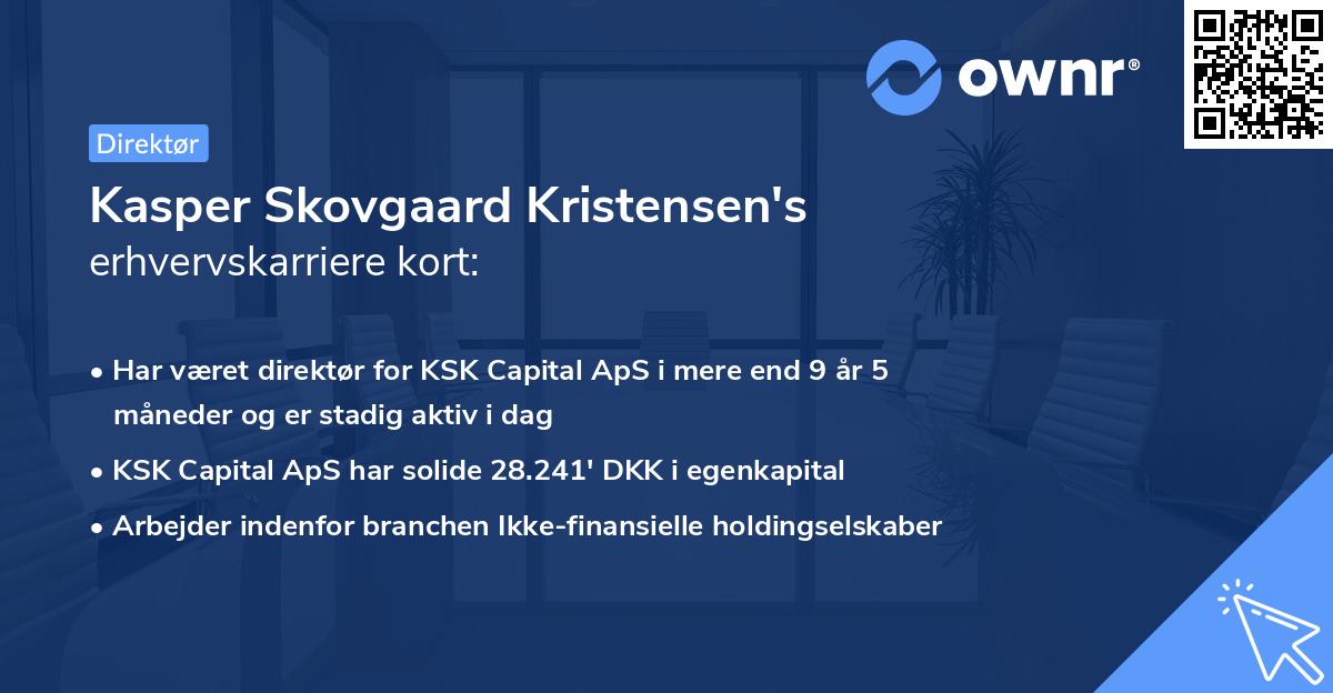 Kasper Skovgaard Kristensen's erhvervskarriere kort