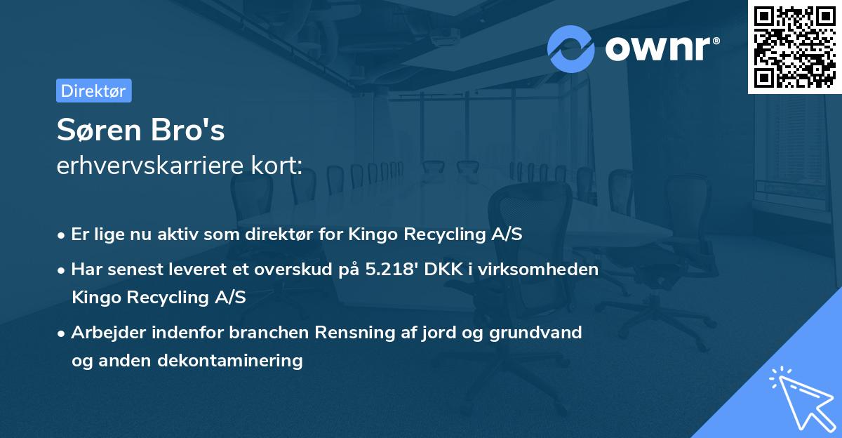 Søren Bro's erhvervskarriere kort