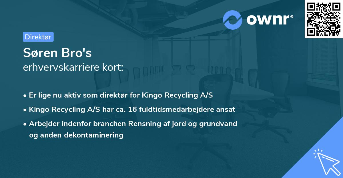 Søren Bro's erhvervskarriere kort