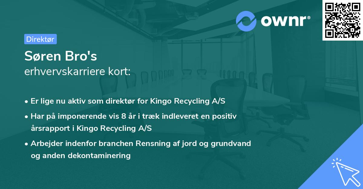 Søren Bro's erhvervskarriere kort