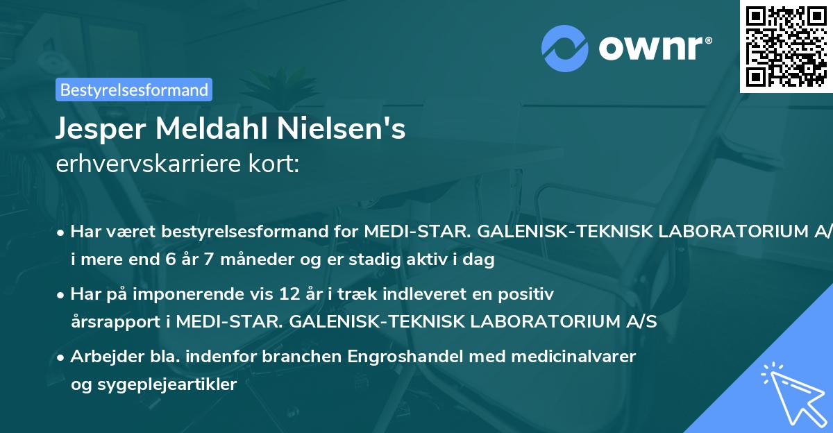 Jesper Meldahl Nielsen's erhvervskarriere kort