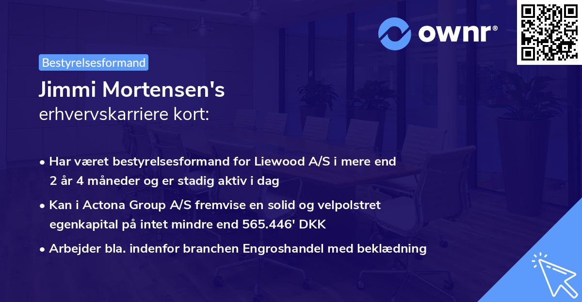 Jimmi Mortensen's erhvervskarriere kort