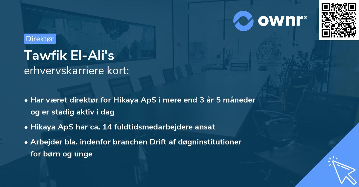 Tawfik El-Ali's erhvervskarriere kort