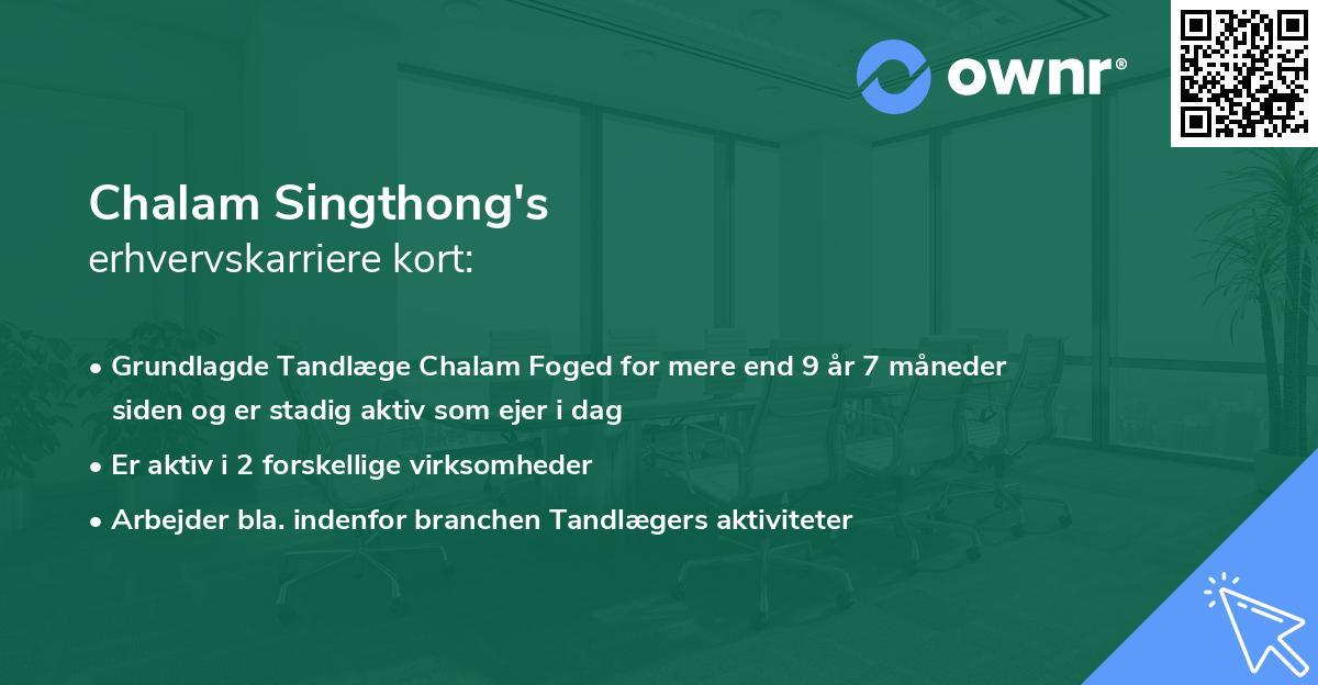 Chalam Singthong's erhvervskarriere kort