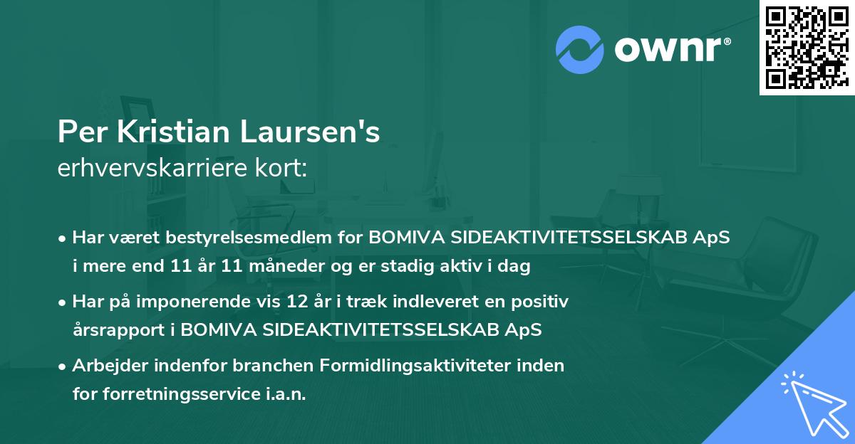 Per Kristian Laursen's erhvervskarriere kort